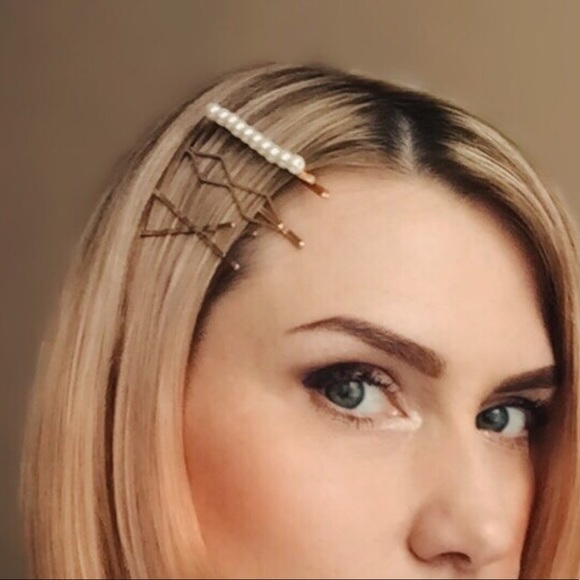 LAST 1 Set Pearl hair clips barrettes Bobby pins - Picture 2 of 7